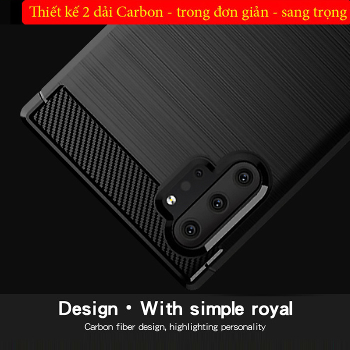 Ốp lưng Note 10 Plus Mofi Shen Du Carbon Fiber nhựa mềm - chống vân tay 1