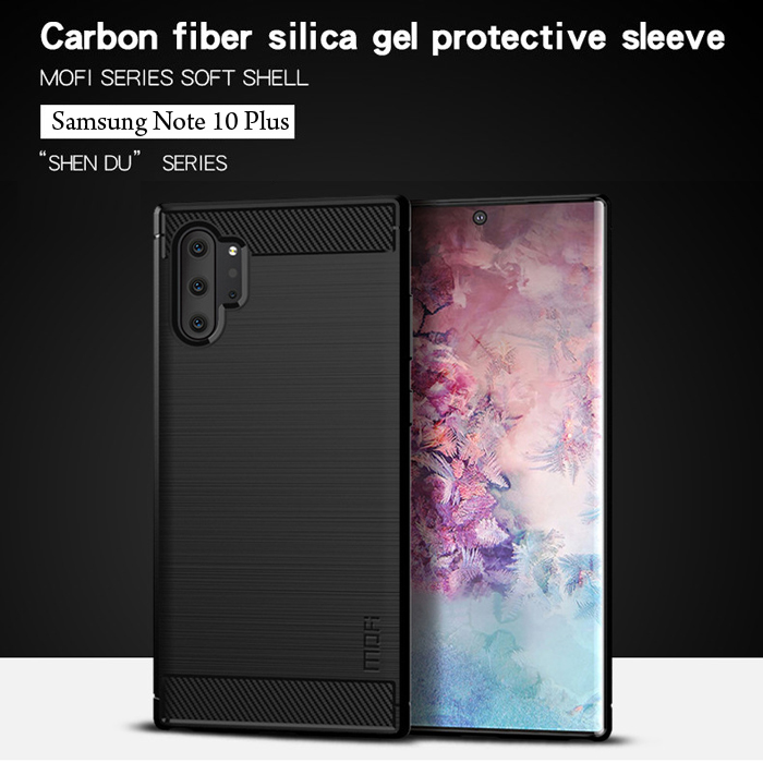 Ốp lưng Note 10 Plus Mofi Shen Du Carbon Fiber nhựa mềm - chống vân tay 6