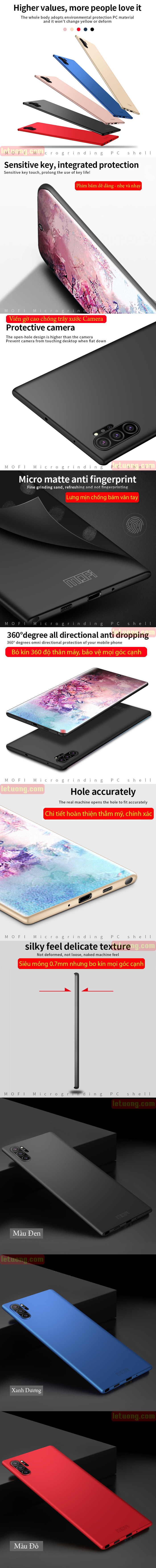 Ốp lưng Galaxy Note 10 Plus Mofi Fitted Case 360 siêu mỏng, lưng mịn 4