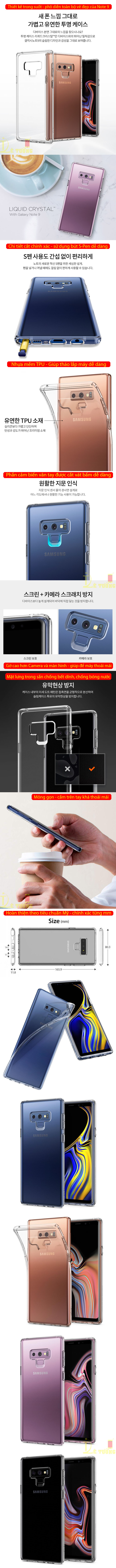 Ốp lưng Note 9 Spigen Liquid Crystal trong suốt - nhựa dẻo ( hàng USA ) 5