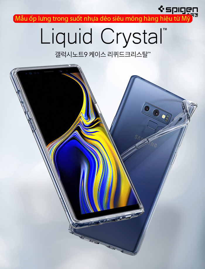 Ốp lưng Note 9 Spigen Liquid Crystal trong suốt - nhựa dẻo ( hàng USA ) 1
