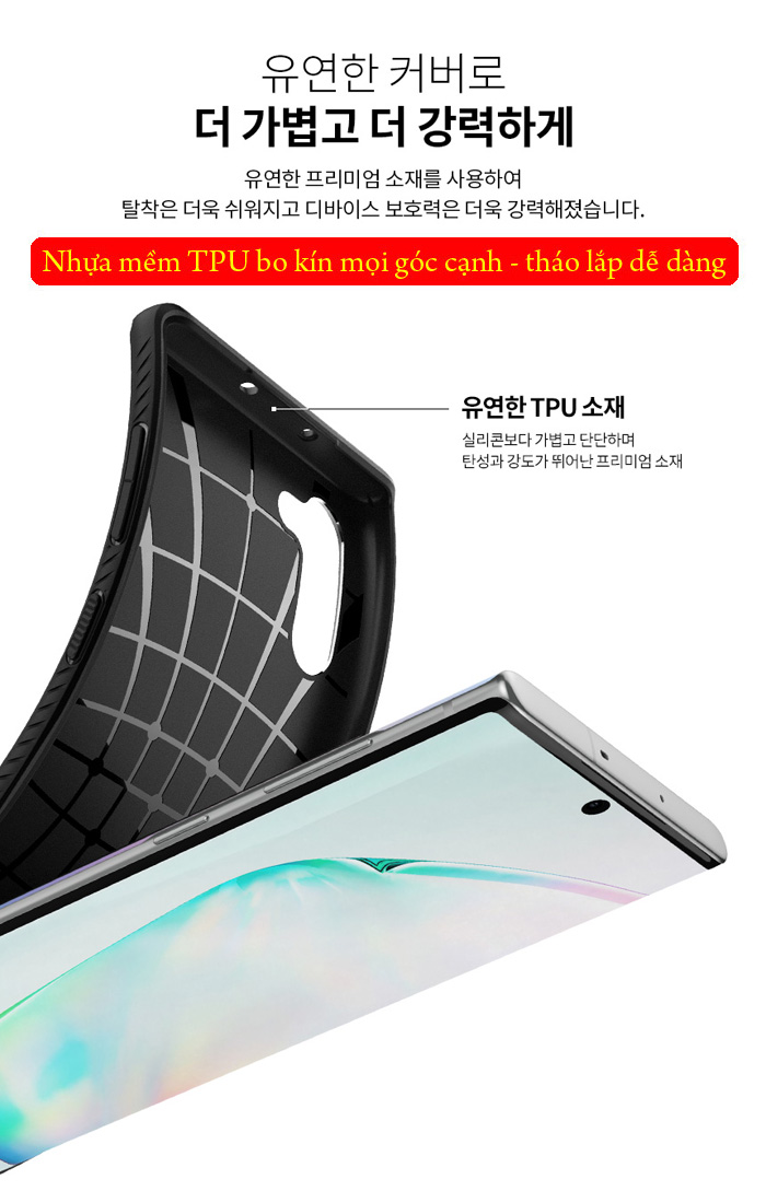 Ốp lưng Galaxy Note 10 Spigen Liquid Air chống trơn tuột ( hàng USA ) 3