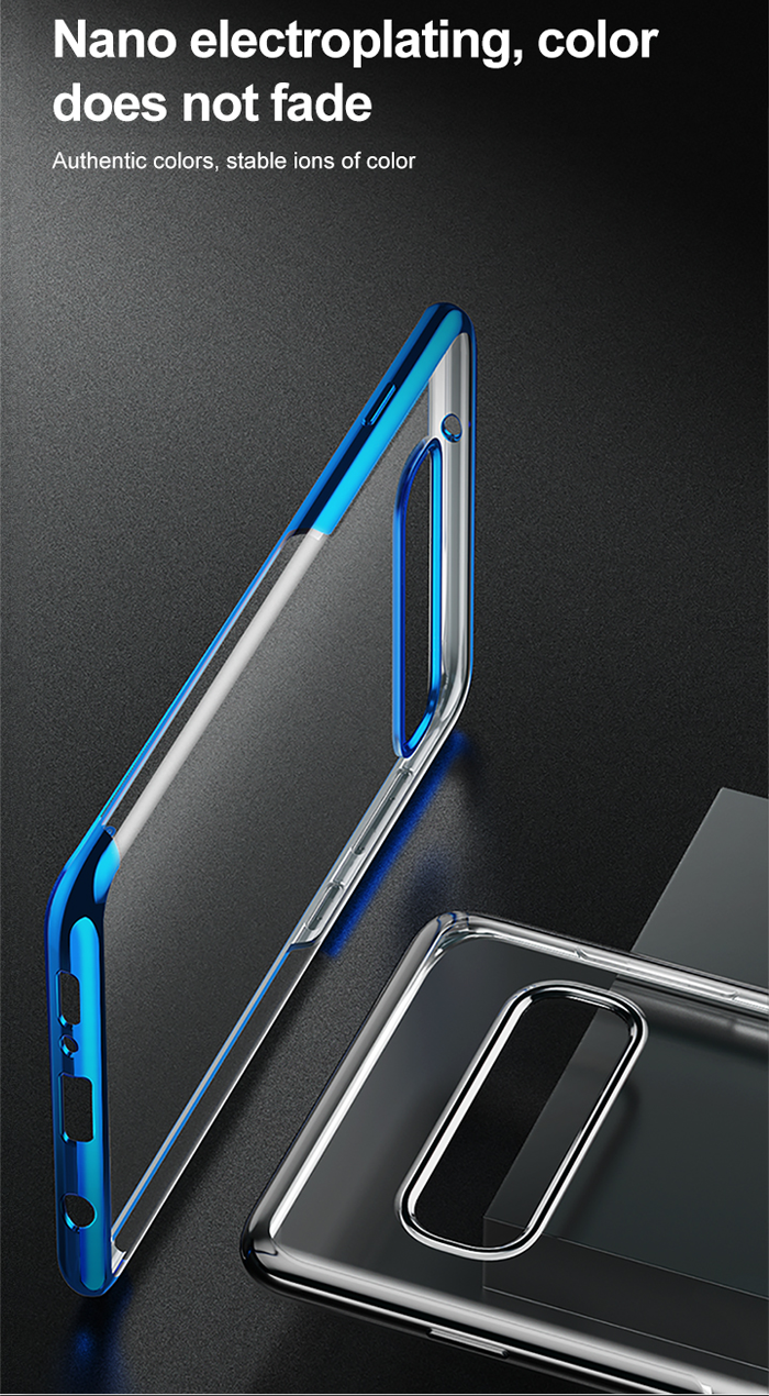 Ốp lưng Galaxy S10 Baseus Plating Case viền mạ Crom sáng bóng 1