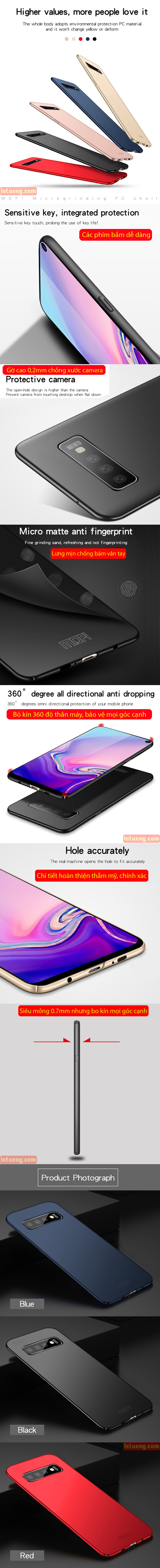 Ốp lưng Galaxy S10 Mofi Fitted Case 360 siêu mỏng, lưng mịn 4