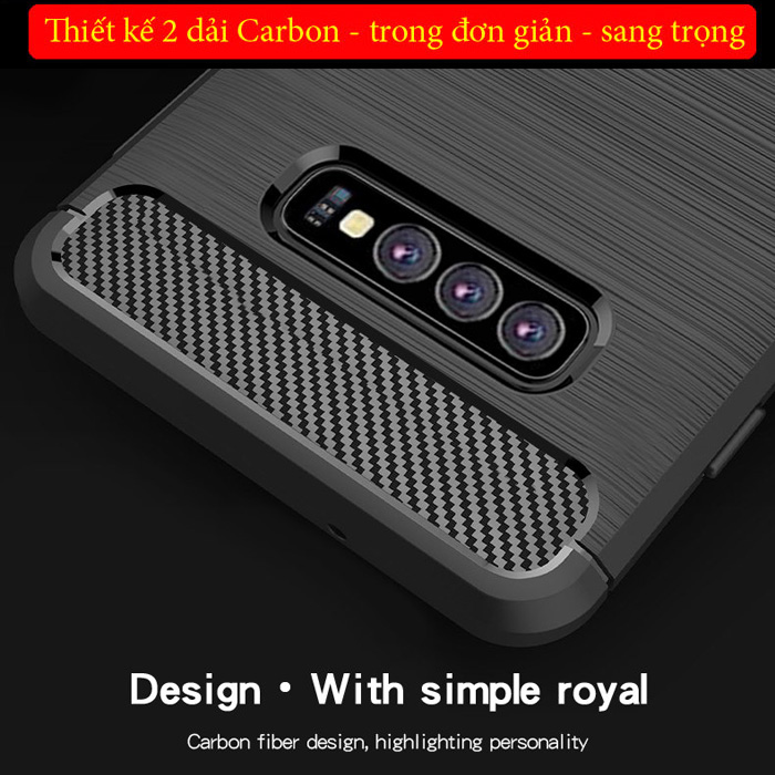 Ốp lưng Galaxy S10 Mofi Shen Du Carbon nhựa mềm - chống vân tay 1