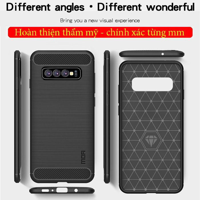 Ốp lưng Galaxy S10 Mofi Shen Du Carbon nhựa mềm - chống vân tay 6