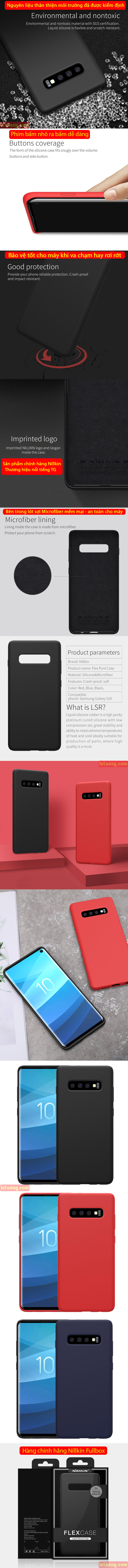 Ốp lưng Galaxy S10 Nillkin Flex Case Silicon lỏng mềm mịn 5