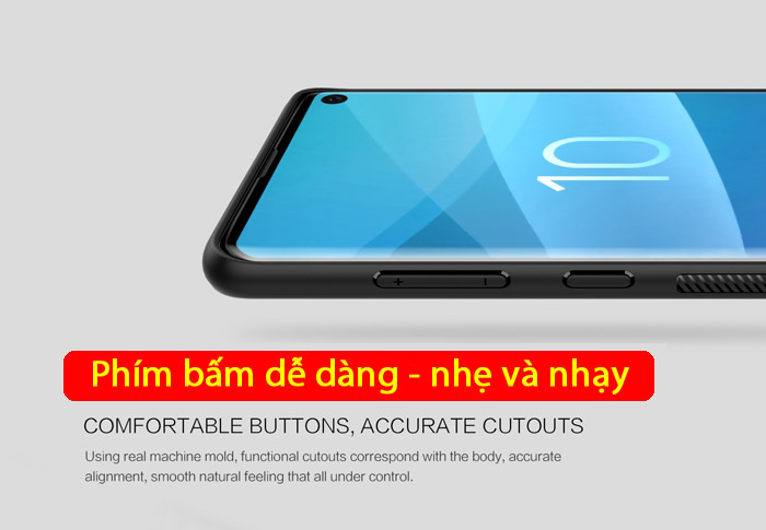 Ốp lưng Galaxy S10 Nillkin Fiber sợi Carbon siêu bền, chống vân tay 4