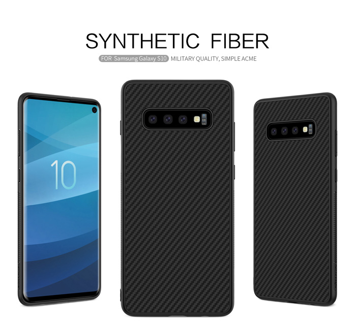 Ốp lưng Galaxy S10 Nillkin Fiber sợi Carbon siêu bền, chống vân tay 1