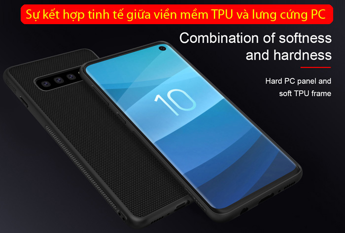 Ốp lưng Galaxy S10 Nillkin Texture 3D Case sợi Nylon siêu mỏng 3