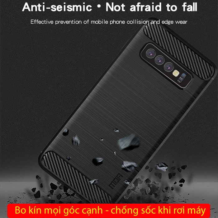 Ốp lưng Galaxy S10 Plus Mofi Shen Du Carbon nhựa mềm - chống vân tay 2