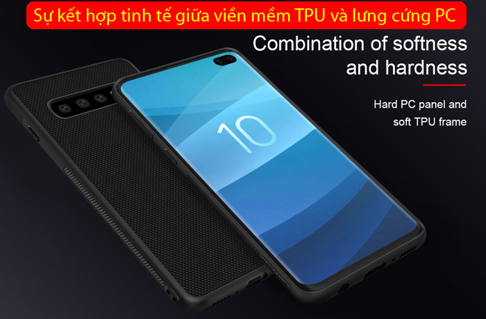 Ốp lưng Galaxy S10 Plus Nillkin Texture 3D Case sợi Nylon siêu mỏng 3