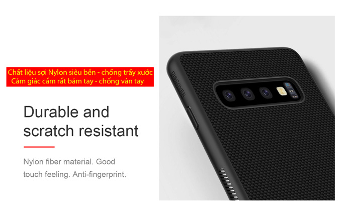 Ốp lưng Galaxy S10 Plus Nillkin Texture 3D Case sợi Nylon siêu mỏng 1
