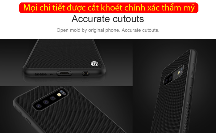 Ốp lưng Galaxy S10 Plus Nillkin Texture 3D Case sợi Nylon siêu mỏng 5
