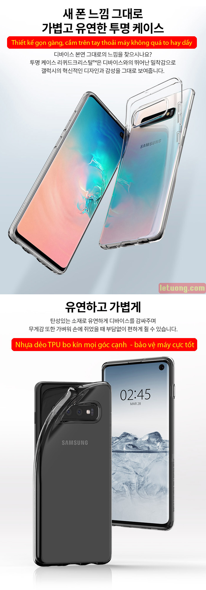 Ốp lưng Galaxy S10 Spigen Liquid Crystal trong suốt ( Hàng USA ) 4