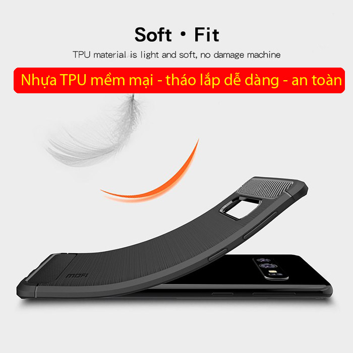 Ốp lưng Galaxy S10E Mofi Shen Du Carbon nhựa mềm - chống vân tay 2