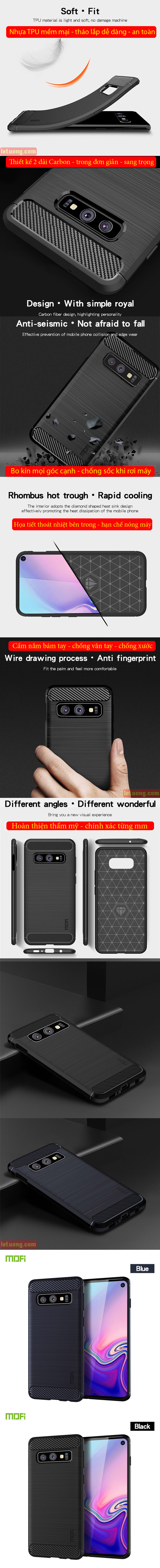 Ốp lưng Galaxy S10E Mofi Shen Du Carbon nhựa mềm - chống vân tay 6