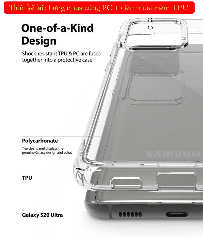 Ốp lưng Note 8 Ringke Fusion trong suốt + viền mềm ( USA ) 3