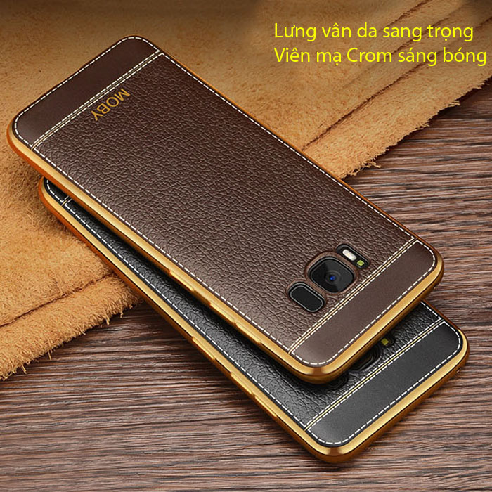 Ốp lưng Galaxy S8 Moby Leather Case lưng da + Móc Treo Iring 1