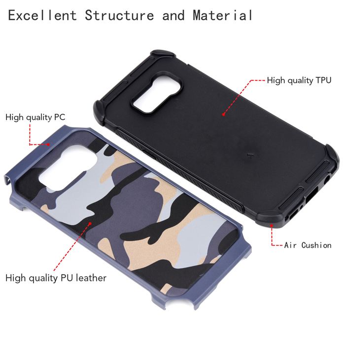 Ốp lưng Galaxy S8 NXcase Camouflage chống sốc + dán lưng Carbon 1