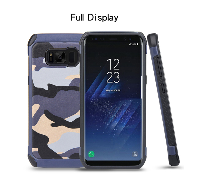 Ốp lưng Galaxy S8 NXcase Camouflage chống sốc + dán lưng Carbon 2