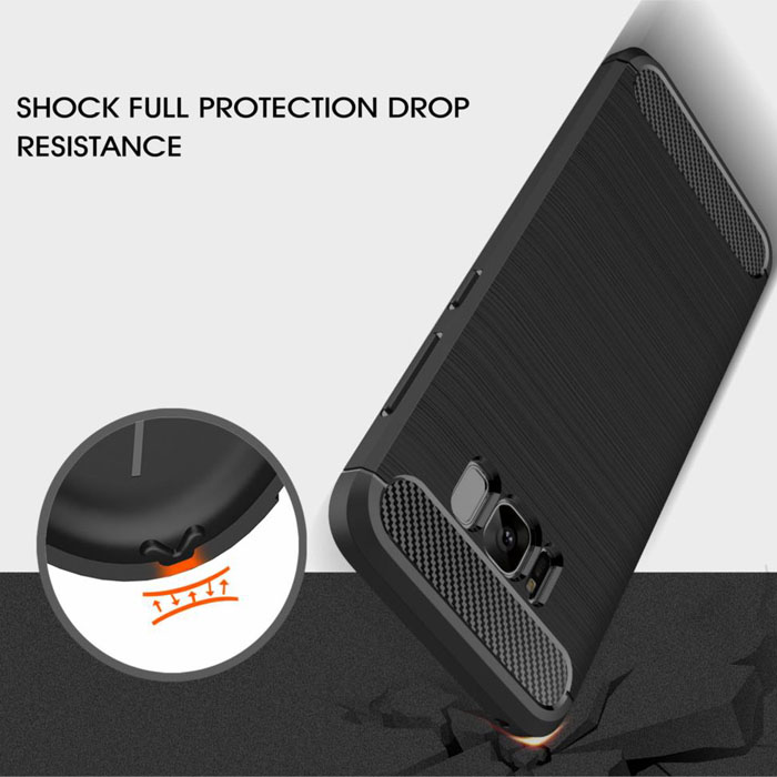 Ốp lưng Galaxy S8 Plus Viseaon Rugged Carbon nhựa dẻo TPU chống sốc 3