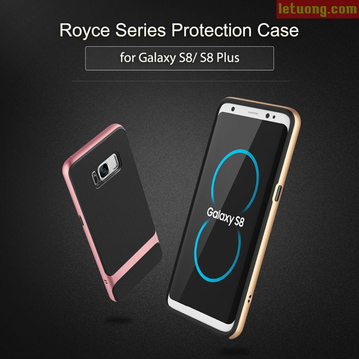 Ốp lưng Galaxy S8 Rock Royce viền kép chắc chắn + dán lưng Carbon 1