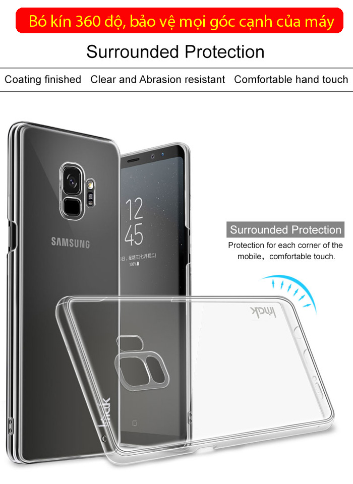 Ốp lưng Galaxy S9 Imak Impact Air 360 trong suốt không ố vàng 1