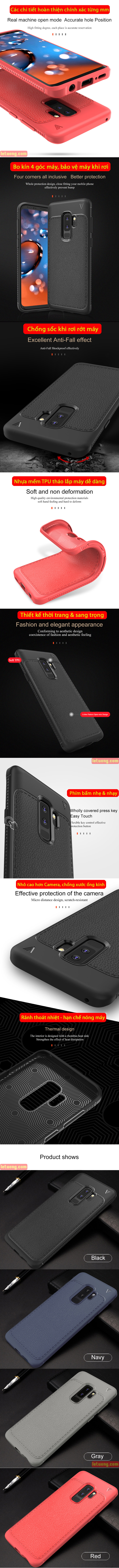 Ốp lưng Galaxy S9 Plus Lenuo Leshen Serie vân da sang trọng 4