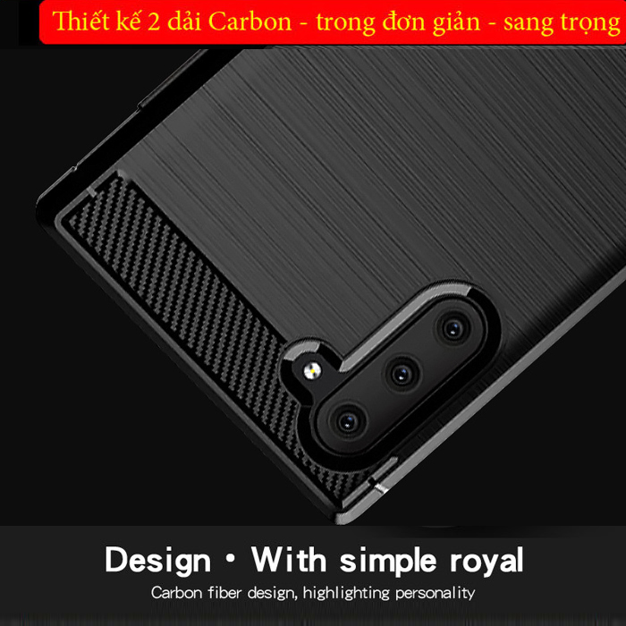 Ốp lưng Galaxy Note 10 Mofi Shen Du Carbon Fiber nhựa mềm - chống vân tay 1