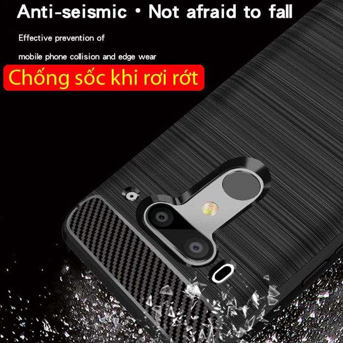 Ốp lưng HTC U12 Plus Mofi Carbon Fiber nhựa mềm - chống sốc 5