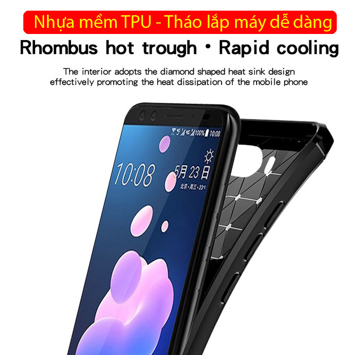 Ốp lưng HTC U12 Plus Mofi Carbon Fiber nhựa mềm - chống sốc 2