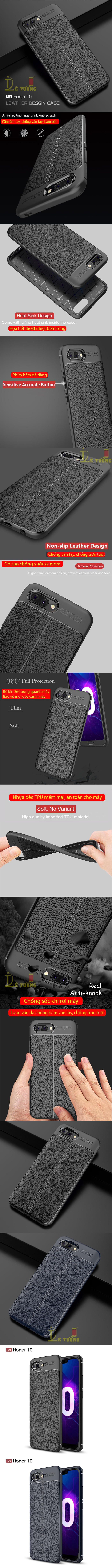 Ốp lưng Huawei Honor 10 LT Leather Design Case vân da - sang trọng 5