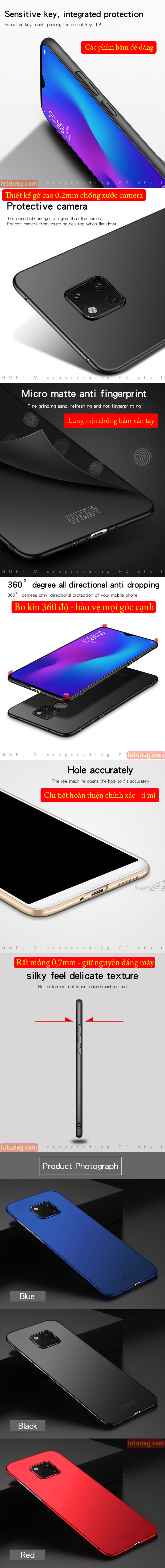 Ốp lưng Huawei Mate 20 Pro Mofi Fitted Case 360 siêu mỏng, lưng mịn 4