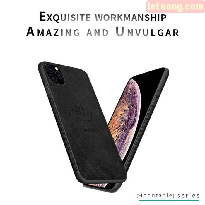 Ốp lưng iPhone 11 Pro Pinwuyo Honorable Series lưng da PU 3