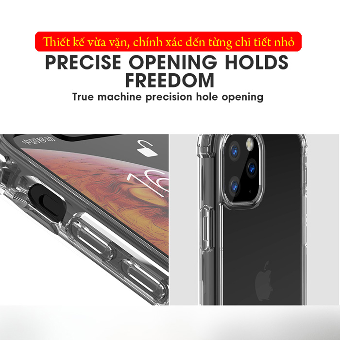 Ốp lưng iPhone 11 iPaky Hybrid Crystal Through trong suốt chống sốc 3