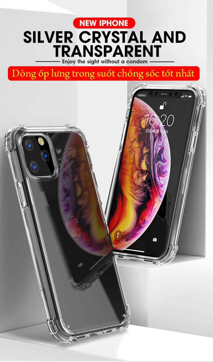 Ốp lưng iPhone 11 iPaky Hybrid Crystal Through trong suốt chống sốc 6