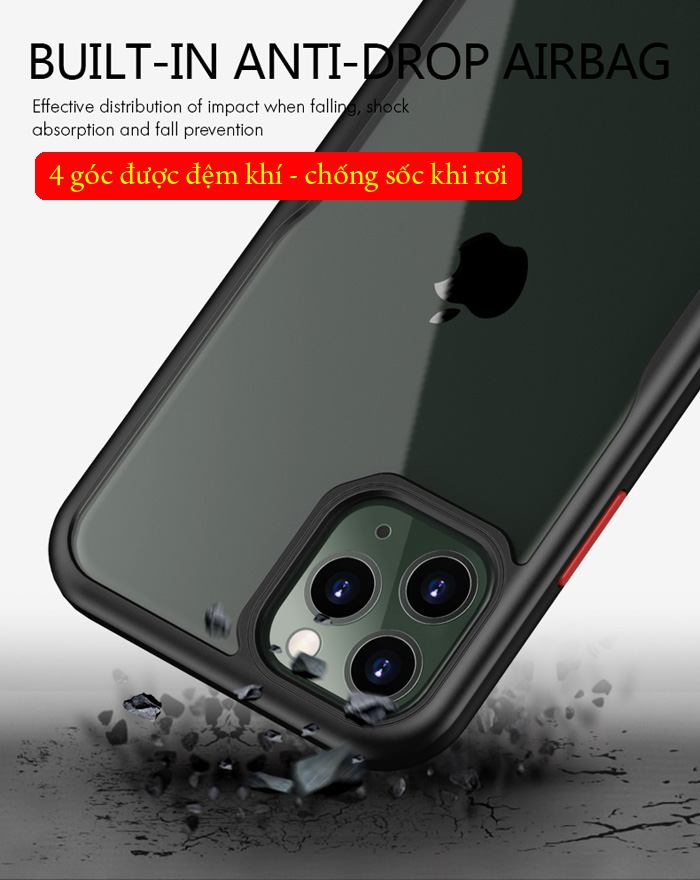 Ốp lưng iPhone 11 Pro Ipaky Shell Hybrid viền mềm + lưng trong suốt 2