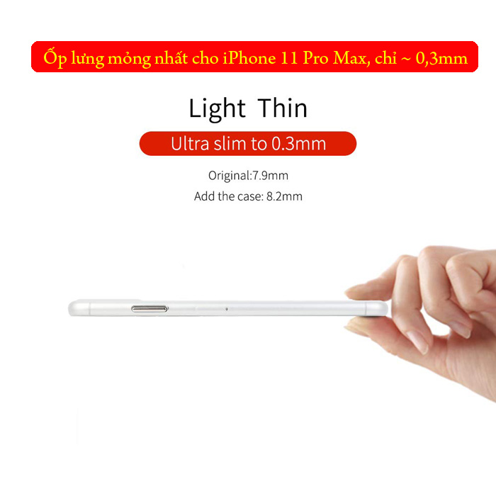 Ốp lưng iPhone 11 Pro Max Memumi Ultra Thin 0,3 siêu mỏng - siêu nhẹ 1