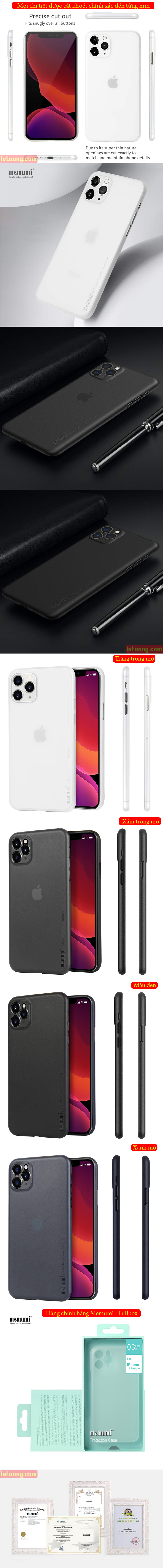 Ốp lưng iPhone 11 Pro Max Memumi Ultra Thin 0,3 siêu mỏng - siêu nhẹ 4