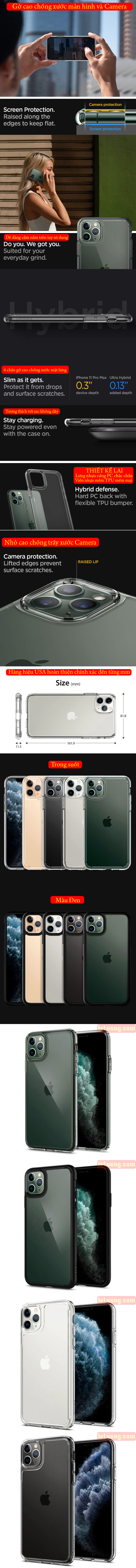 Ốp lưng iPhone 11 Pro Max Spigen Ultra Hybrid trong suốt ( hàng USA ) 5