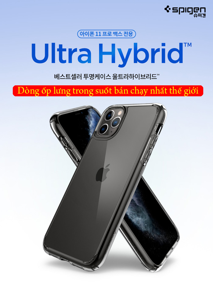 Ốp lưng iPhone 11 Pro Max Spigen Ultra Hybrid trong suốt ( hàng USA ) 4