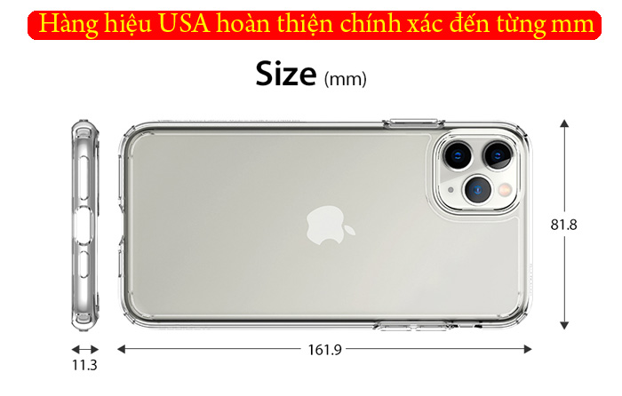 Ốp lưng iPhone 11 Pro Max Spigen Ultra Hybrid trong suốt ( hàng USA ) 3