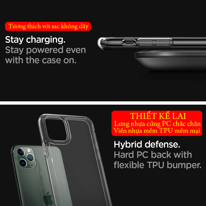 Ốp lưng iPhone 11 Pro Max Spigen Ultra Hybrid trong suốt ( hàng USA ) 1