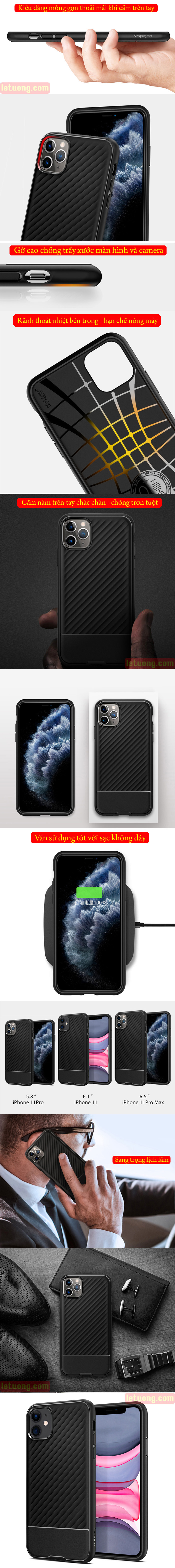 Ốp lưng iPhone 11 Spigen Core Armor  vân gợn sóng ( hàng USA ) 5