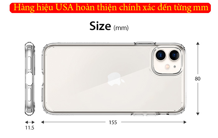 Ốp lưng iPhone 11 Spigen Ultra Hybrid trong suốt chống sốc ( hàng USA ) 4