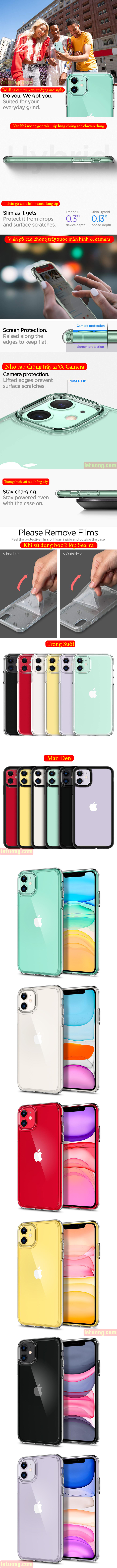 Ốp lưng iPhone 11 Spigen Ultra Hybrid trong suốt chống sốc ( hàng USA ) 5