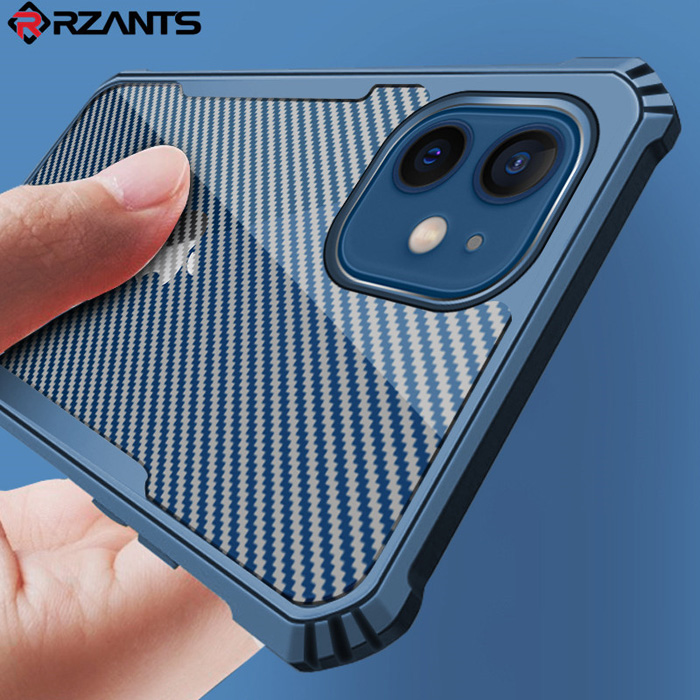 Ốp lưng iPhone 12 / 12 Pro Rzants Armor Carbon trong suốt - vân carbon cực đẹp 1