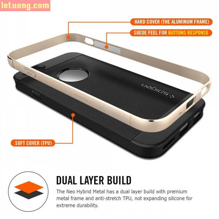 Ốp lưng Iphone 6 Plus/6S Plus Spigen Neo Hybrid Metal từ USA 1