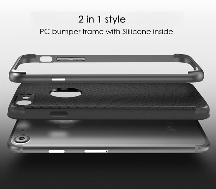 Ốp lưng Iphone 7 Ipaky Case Hybrid 2 lớp + kính cường lực 2